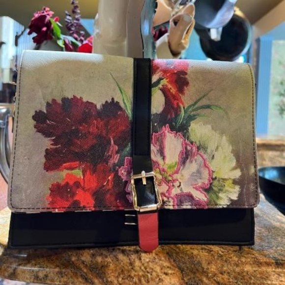 House of Disaster Purse Floral Very Good Condition 10 W 8 H - Picture 1 of 4